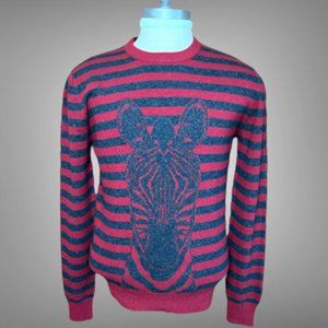 Hermes NWT Mens Crewneck Zebra Sweater EU Size S Wool Cashmere